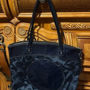 Coach Navy Blue Tote Bag